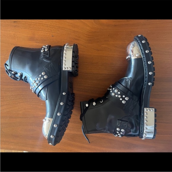 Alexander McQueen Metal Toe Studded Combat Boots - Picture 9 of 12